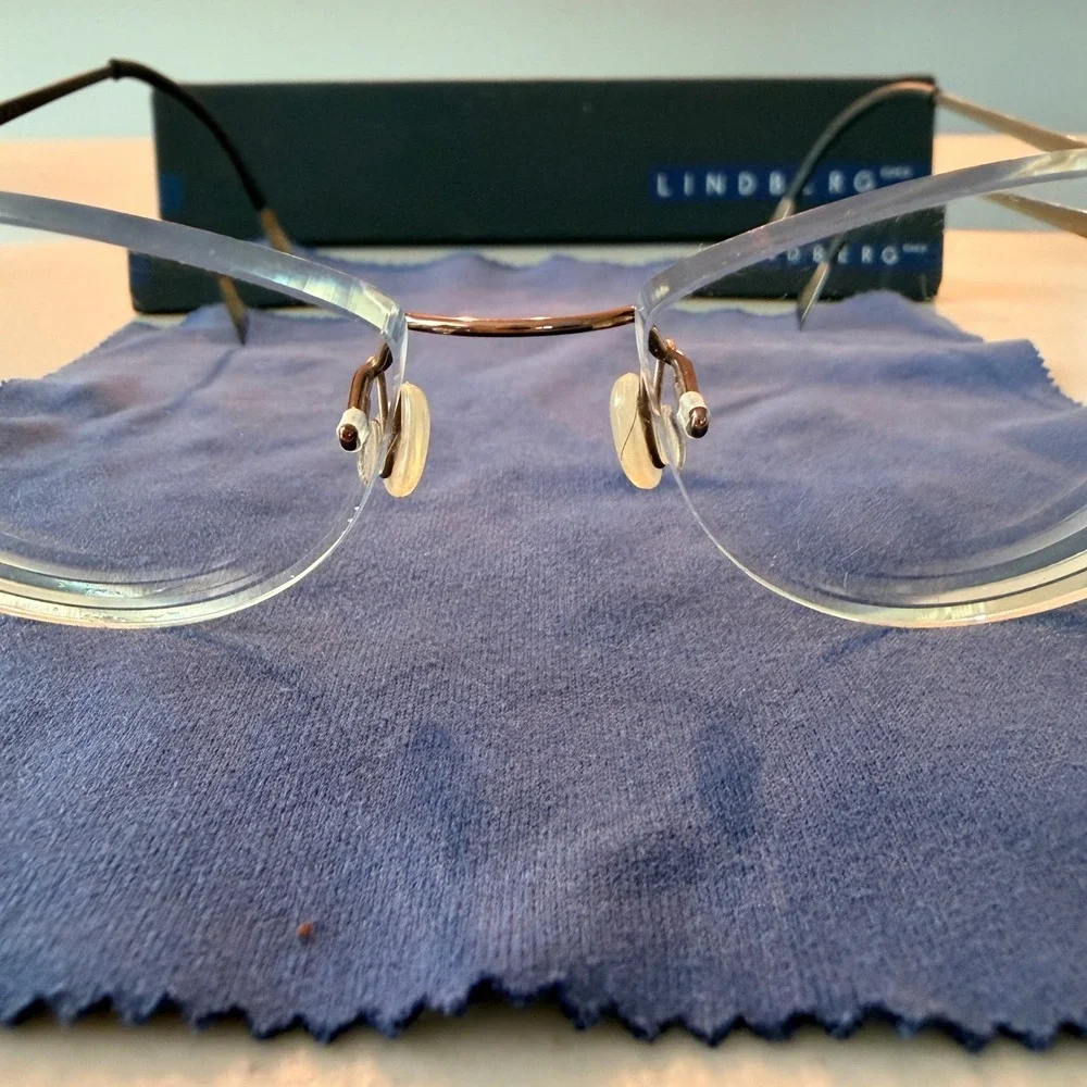 Lindberg Eyeglasses Women Spirit Titanium Bronze Gold Rimless Cat Eye Frames